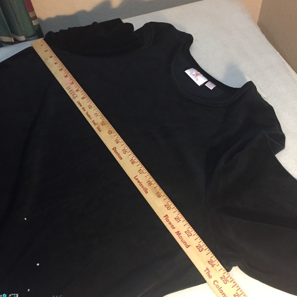 Quaker Factory black velour snowflake top tunic sequined Winter Wonderland XL - Picture 7 of 10